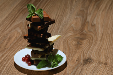 different chocolate mint dessert