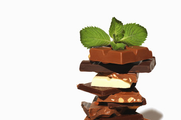 different chocolate mint dessert