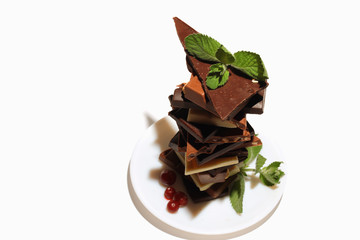 different chocolate mint dessert