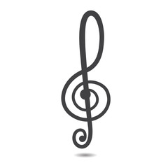 Obraz premium violin key sign vector music symbol black