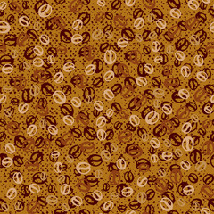 Vector background with coffee beans. Coffee seamless pattern. Vector seamless texture for wallpapers, pattern fills, wrapping texture, web page background