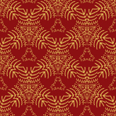 Elegant seamless pattern. Endless floral ornament vintage style. Original design, hand-drawn floral background