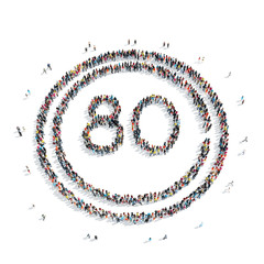 people in the shape of a road sign.