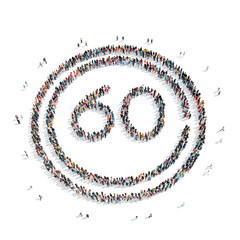 people in the shape of a road sign.