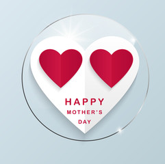 Happy Mother Day Heart And Glass Background 