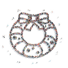 people in the shape of a wreath, christmas