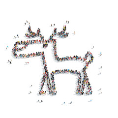 people in the shape of deer