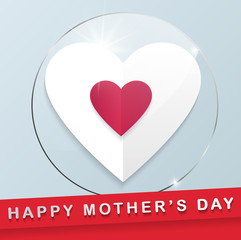Happy Mother Day Heart And Glass Background 