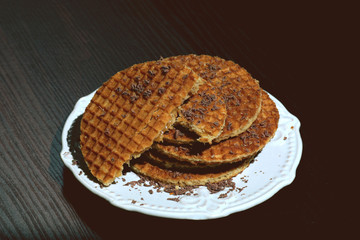 crunchy wafer chocolate syrup