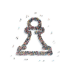 people in the shape of a chess figure