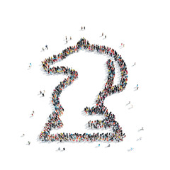 people in the shape of a chess figure