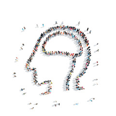 people in the shape of a man,  brain