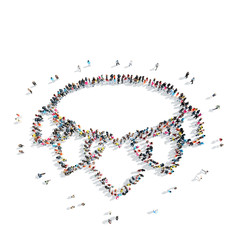 people in the shape of a necklace, heart