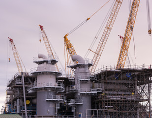 Fototapeta na wymiar Industry crane and building construction