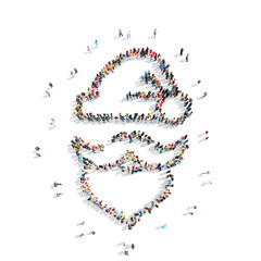 people in the  shape of Santa Claus, Christmas