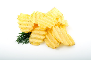 Potato chips, isolated