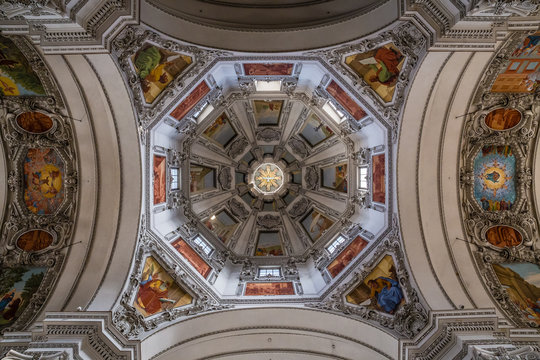 Detail view of Salzburg cathedral dome-Austria