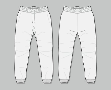 Jogger Track Bottom Flex Pants Design Flat Sketch Vector Illustration Track  Pants Concept With Front And Back View Sweatpants For Running Jogging  Fitness And Active Wear Pants Design Stock Illustration  Download