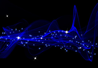 tło fale czarno-niebieskie © adirael