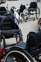 Fototapeta premium a lot of whellchairs