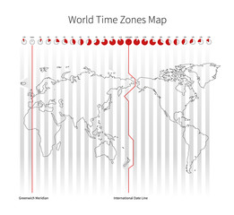 Obraz premium World Time Zones Map