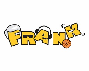 frank name typography image vector