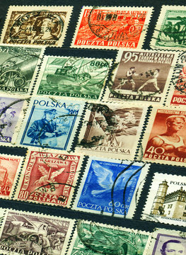 Collection of the old Polish postage stamps