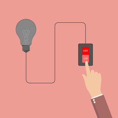 human hand switch in the direction of the new ideas