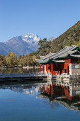Black Dragon Pool Jade Dragon Snow Mountain in Lijiang, Yunnan,
