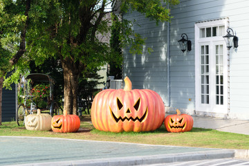The big pumpkin in Halloween festival.