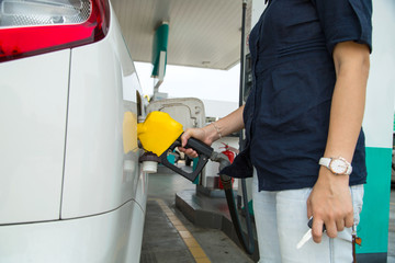 Fototapeta premium .Fuel station service fill energy into your car