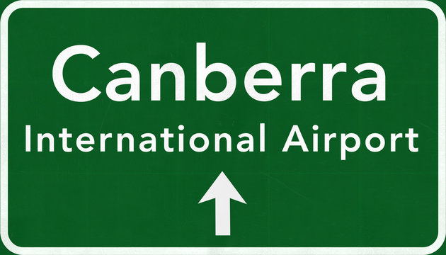 Canberra Australia International Airport Highway Sign