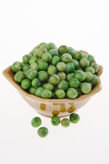 nuts or crispy coated green pea on the background.