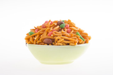 murukku or traditional indian snack on background.