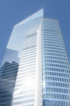 Glass and steel skyscraper la defense paris