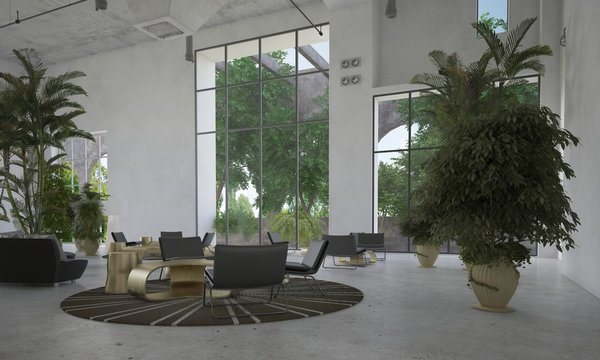 Large spacious waiting room or atrium