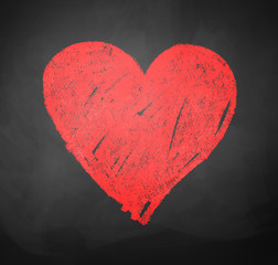 Chalked drawing of heart.