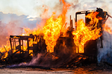 Fototapeta premium Burning house