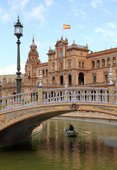 Naklejka premium Canal at the Plaza de Spana Seville Spain