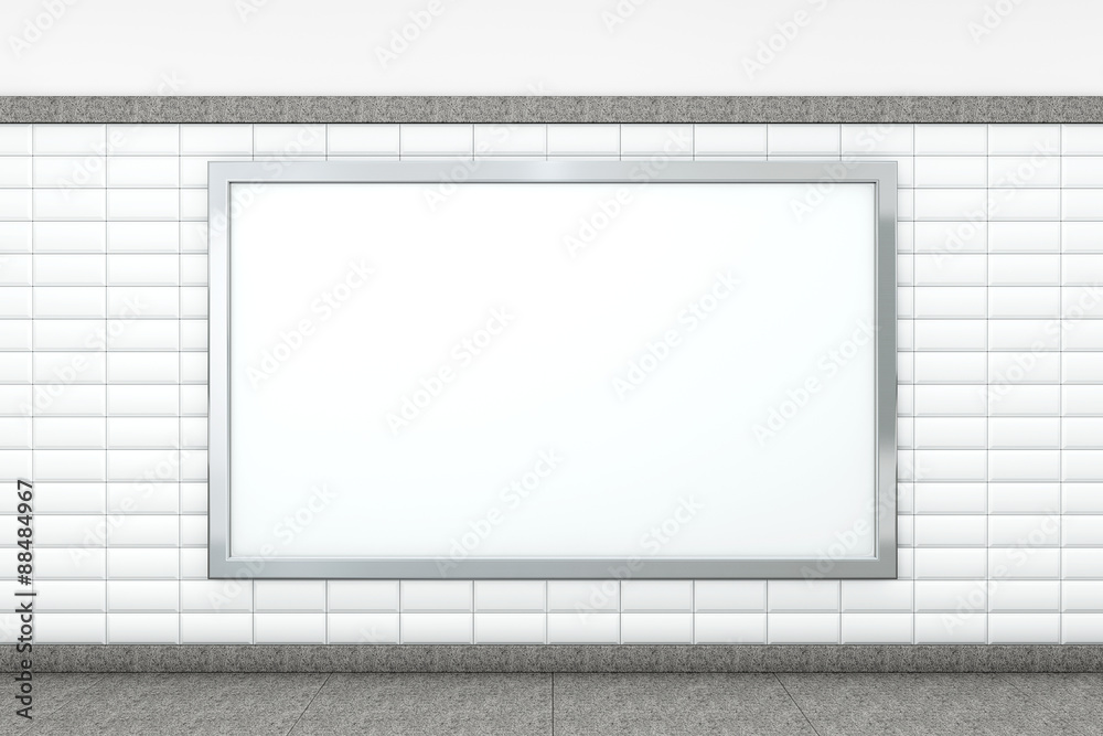 Aufkleber big blank horizontal poster. 3d rendering