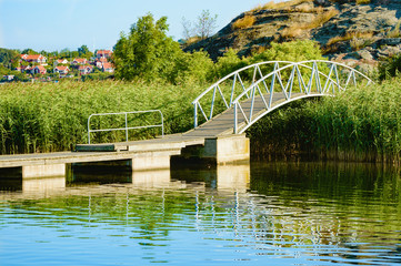 Bridge with arch over reed