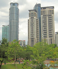 Obraz na płótnie Canvas skyscrapers nearly Twin Towers in Kuala Lumpur