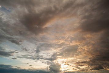 Fototapeta premium colorful dramatic sky with cloud at sunset