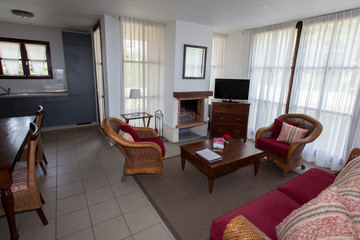 Modern, bright, clean, living room   in a  house