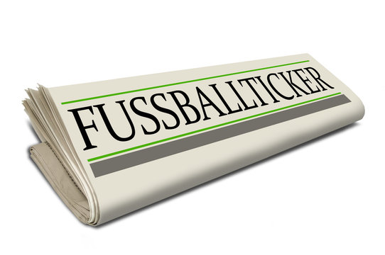 Zeitung mit Fu&szlig;ballticker