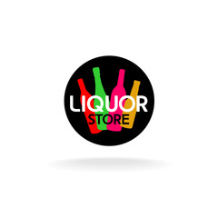 Naklejka premium Liquor store logo