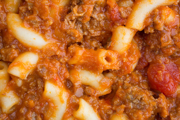 Beef and Macaroni close view