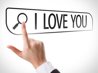 I Love You written in search bar on virtual screen
