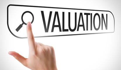 Valuation written in search bar on virtual screen