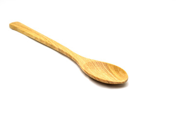 Wooden spoon on White background